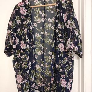 Sheer open front kimono